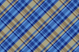 Classic plaid pattern in shades of blue and tan. Timeless design evokes tradition, comfort, and style. Ideal for backgrounds, textiles, and digital design projects. vector