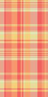 Vibrant pastel plaid pattern in warm peach, coral, and yellow tones. Perfect for textile design, website backgrounds, or stationery. vector