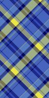 Classical pattern check plaid, suite background fabric texture. Back to school seamless textile tartan in blue and yellow colors. vector
