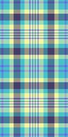 Textured seamless tartan fabric, outside pattern plaid . Size texture textile background check in indigo and cyan colors. vector