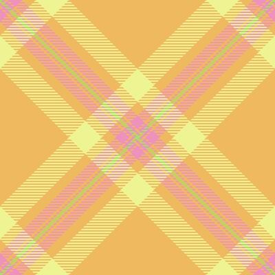Vibrant pastel plaid pattern in peach, yellow, and pink. Perfect for textile designs, website backgrounds, or packaging. A cheerful, modern take on a classic style.