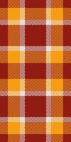 Vibrant autumnal plaid pattern in rich orange and maroon. Perfect for fallthemed designs, textile prints, and seasonal backgrounds. vector
