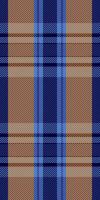 Simplicity pattern tartan check, fashionable seamless plaid background. Grunge texture textile fabric in blue and orange colors. vector