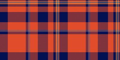 Vibrant orange and navy plaid pattern. Perfect for textile designs, autumnal themes, or adding a touch of classic style to your projects. vector