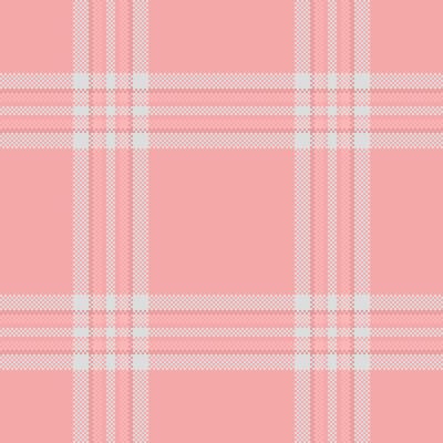 Soft pink plaid pattern, meticulously crafted with subtle pixel details. Perfect for backgrounds, textiles, and design projects seeking a cozy, gentle aesthetic.