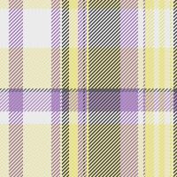 Elegant pastel plaid pattern. Soft yellow, lilac, and grey hues create a subtle yet stylish texture. Perfect for fashion, textile design, or website backgrounds. vector
