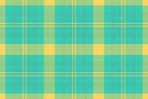 Vibrant teal and yellow plaid pattern. Perfect for textile design, website backgrounds, or fashion projects. This cheerful, seamless texture evokes feelings of summer and optimism. vector