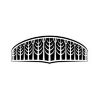 Stylized Tree Bridge , Monochrome Geometric vector