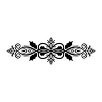 Christmas Ornament Border Element, , Black White vector