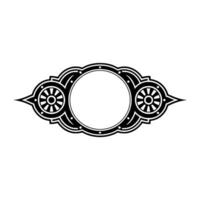 Ornate Black White Mandala-Style Frame vector