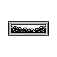 Geometric Mountain Range Black White Landscape in Rectangle vector