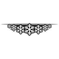 Winter Snowflake Border, Black and White, Minimalist Christmas vector