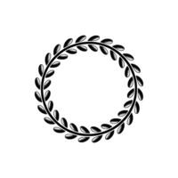 Minimalist Black Laurel Wreath on Neutral Background vector