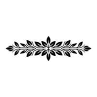 Elegant Black Leafy Border on White, Decorative Element vector