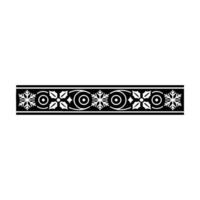 Geometric Black White Border with Snowflake Floral Motifs vector