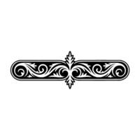 Ornate Black and White Scrollwork Border Element, Isolated on White vector