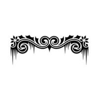 Winter Swirls Border - Black Ornament on White vector