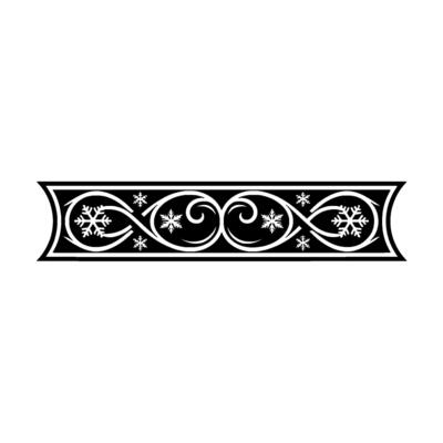 Elegant Black and White, Winter Border with Snowflakes