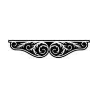 Elegant Black and White Scrollwork Ornament, Decorative Illustration vector