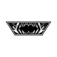 Abstract Geometric Beast Jaw in Black and White vector