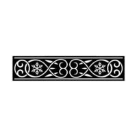 Decorative Winter Border with Snowflakes, Black and White vector