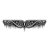 Elegant Winter Border Ornate Scrollwork with Icicles Snowflakes vector