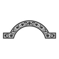 Ornate Arch Frame in Black and White, Decorative Element vector