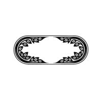 Elegant Foliage Frame, Minimalist Decorative Element, Black on White vector
