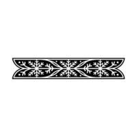 Black White Snowflake Border Element - Decorative Winter vector