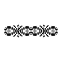 Black White Snowflake Infinity Pattern Border vector