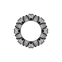 Minimalist Floral Mandala Frame on White Background vector