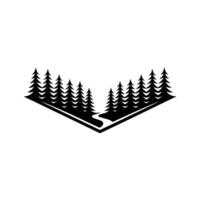 Geometric Forest Black and White for Nature, Travel, and Branding vector