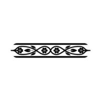 Elegant Floral Border , Black and White Pattern, Decorative Element vector