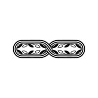 Minimalist Infinity Pattern with Leaves Black White vector