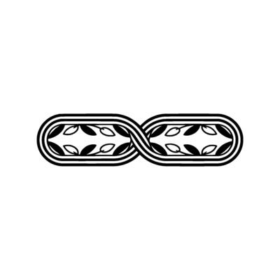Minimalist Infinity Pattern with Leaves Black White