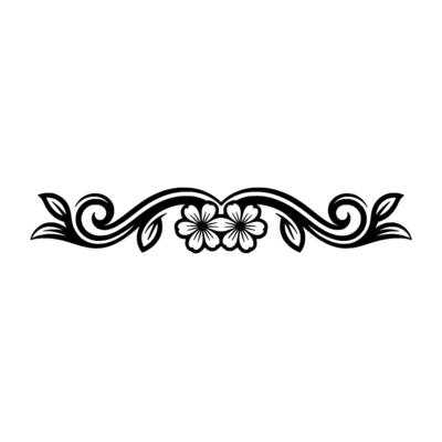 Elegant Floral Ornament in Black and White on a White Background