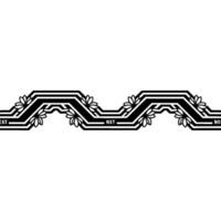 Minimalist Floral Line Border in Black Peach for Elements vector