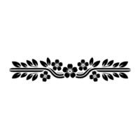 Floral Border in Black and White, Elegant Decorative vector