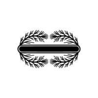 Minimalist Botanical Emblem Branch Frame for Text, Monochromatic vector