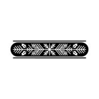 Minimalist Snowflake Ornament Element, Black White vector