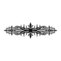 Ornate Black White Border Snowflake, Floral Elements vector