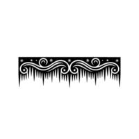 Black Winter Border Icicles, Snowflakes, Decorative Element vector