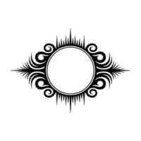 Ornamental Black and White Circle Frame , Elegant vector