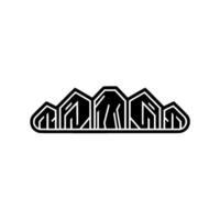 Geometric Mountain Range Black White Minimalist vector