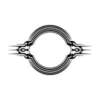 Abstract Tribal Circle Frame, Black and White, Decorative Element vector