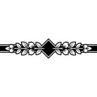 Elegant Floral Border in Minimalist Black and White Style vector