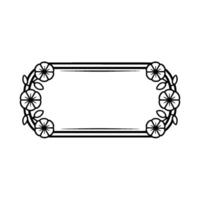 Elegant Floral Frame Black White Minimalist for Invitations vector
