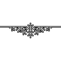 Minimalist Snowflake Divider Geometric Winter vector
