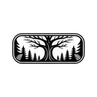 Forest Silhouette Tree, Pines, Nature , Monochrome vector