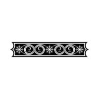 Elegant Black White Winter Ornamentation, Snowflake and Swirl Border vector